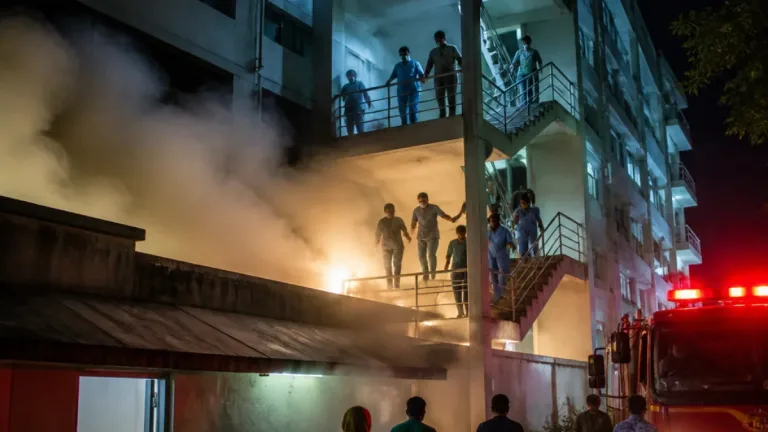 দেড় মাসে দ্বিতীয়বার: সাতক্ষীরার ব্লিস হাসপাতালে বেজমেন্টে আগুন, বড় ধরনের ক্ষয়ক্ষতি হয়নি