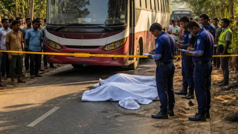 ঢাকা-টাঙ্গাইল মহাসড়কে বাসের ধাক্কায় দুই কিশোরের প্রাণহানি: জামুর্কী বাসস্ট্যান্ডে সন্ধ্যে দুর্ঘটনা
