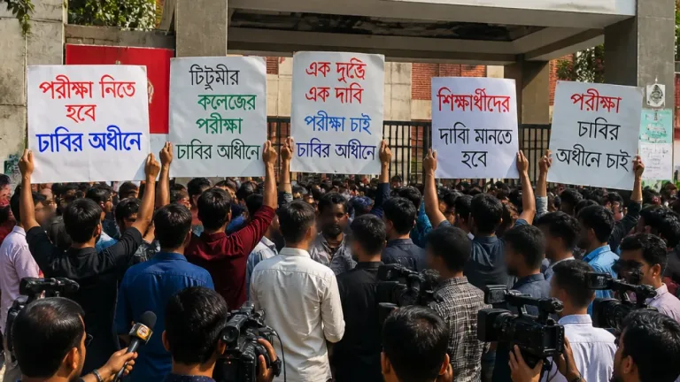 ঢাকায় তিতুমীর কলেজের শিক্ষার্থীরা চান ঢাকা বিশ্ববিদ্যালয়ের অধীনে দ্রুত পরীক্ষা