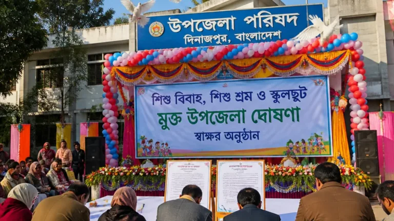 দিনাজপুরে ঘোষণা: 'বাল্যবিবাহ-শিশু শ্রম-বিদ্যালয়বহিষ্কার মুক্ত' উপজেলা গঠনে উদ্যোগ