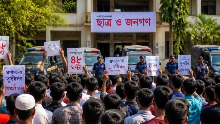 দুমকিতে ইউএনওর বিরুদ্ধে অপসারণ দাবি, শিক্ষার্থী-স্থানীয়দের বিক্ষোভ