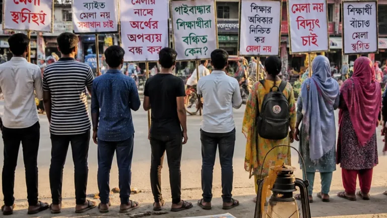 গাইবান্ধায় এনসিপির আল্টিমেটাম: শিক্ষা ও নিরাপত্তা নিয়ে বাণিজ্য মেলা বন্ধের দাবি