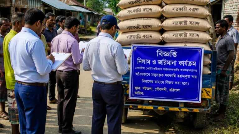 গৌরনদীতে খোঁজখবর পেয়ে আটক করা হলো ১৫ বস্তা সরকারি সার, ডিলারকে জরিমানা