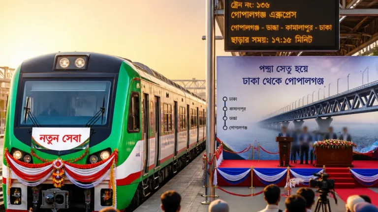 গোপালগঞ্জে ঢাকা-গোপালগঞ্জ ‘অভিযাত্রী কমিউটার’ ট্রেন চালু