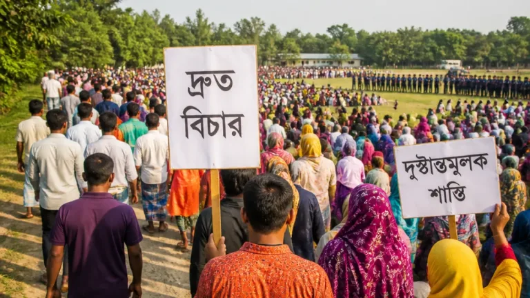 গোপালগঞ্জে জাহান বেগম হত্যার প্রতিবাদে মানববন্ধন; দৃষ্টান্তমূলক শাস্তির দাবি