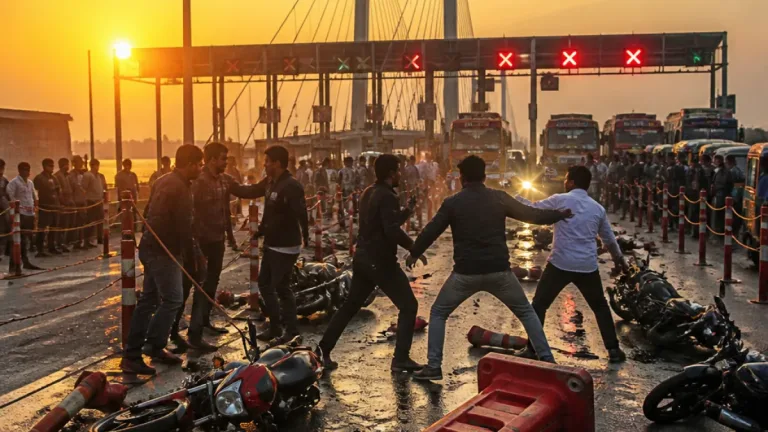 জামালপুরের ব্রহ্মপুত্র সেতুতে ৫ টাকার টোলের জের নিয়ে সংঘর্ষ; চার ঘণ্টা পথ অবরুদ্ধ