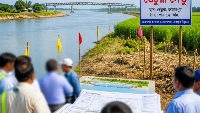 জামালপুরের সরিষাবাড়ী ও সিরাজগঞ্জকে যুক্ত করতে ভেটুয়া সেতু প্রকল্পে সম্ভাবনামূলক কাজ চলছে