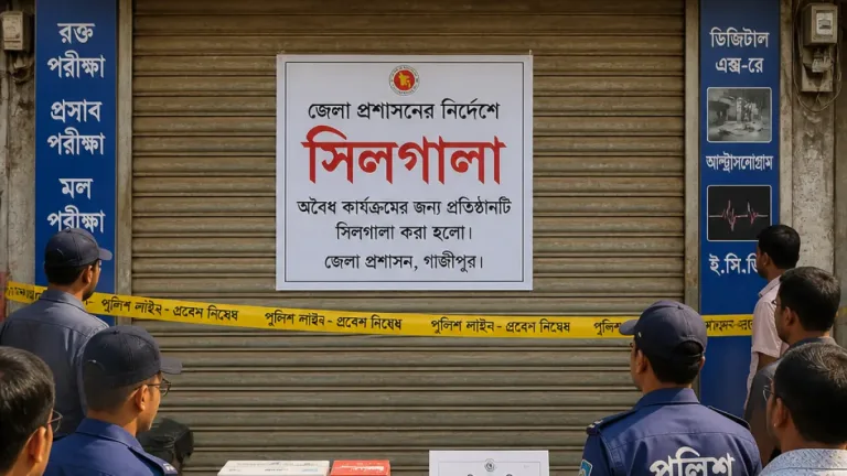 জয়দেবপুরে তিন ডায়াগনস্টিক সেন্টারে অভিযান: জরিমানা, কারাদণ্ড ও একটি সিলগালা