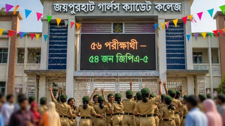 জয়পুরহাট গার্লস ক্যাডেট কলেজে ৫৬ পরীক্ষার্থীর মধ্যে ৫৪ জন পেয়েছে জিপিএ-৫