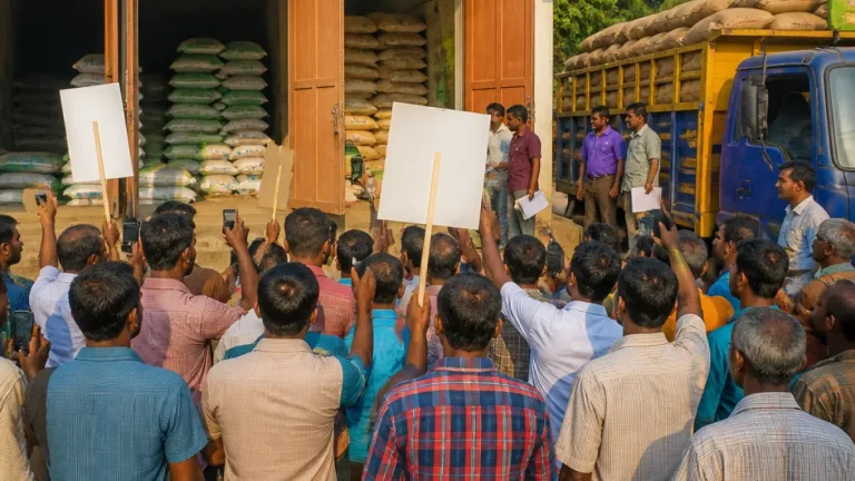 কালীগঞ্জে সার না পেয়ে ডিলার পয়েন্ট ঘেরাও: গোডানে মিললো ৬০ বস্তা, তদন্ত শুরু
