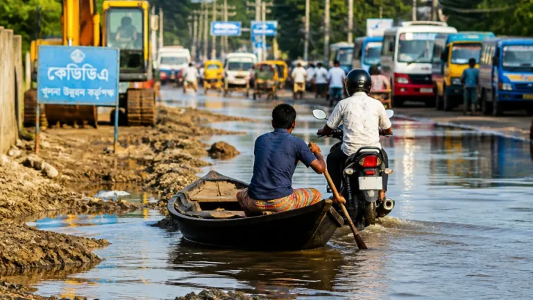 খুলনা: ১৩ বছরেও রূপসা-শিপইয়ার্ড সড়ক সংস্কার শেষ হয়নি, প্রবেশপথে ভোগান্তি বাড়ছে