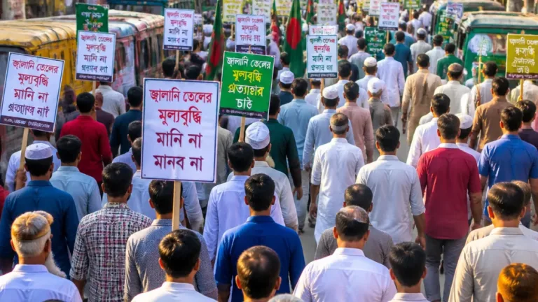 কিশোরগঞ্জে জ্বালানি তেলের মূল্যবৃদ্ধি বিরোধে জামায়াতের মিছিল-মফস্বল সমাবেশ