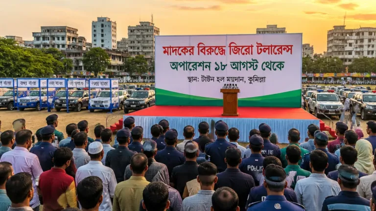 কুমিল্লায় ১৮ আগস্ট থেকে মাদকবিরোধী সাঁড়াশি অভিযান ঘোষণা করেছেন গৃহায়ণমন্ত্রী