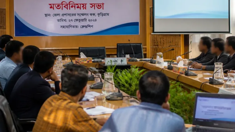 কুড়িগ্রামে চরাঞ্চলে সরকারি সেবা পৌঁছে দিতে ফ্রেন্ডশিপের আলোচনা সভা