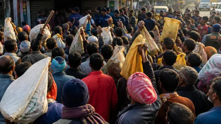 কুড়িগ্রামে সারসংকট: ভূরুঙ্গামারীতে কৃষকদের সড়ক অবরোধ ও বিতরণে বিশৃঙ্খলা