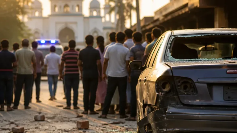 কুষ্টিয়া শহরে এমপি আমির হামজার গাড়িতে হামলা ও ভাঙচুর, দুই পক্ষের ধাক্কাধাক্কি