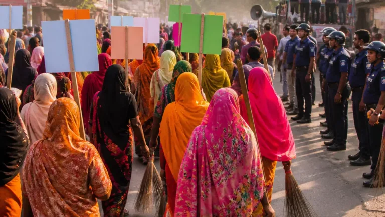 কুষ্টিয়ায় মহিলা দলের ঝাড়ু মিছিল: সংসদ সদস্যের বক্তব্যকে কেন্দ্র করে রাজনৈতিক উত্তেজনা