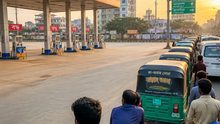 লকডাউন নয়, গ্যাস সংকট: ব্রাহ্মণবাড়িয়ায় সব সিএনজি ফিলিং স্টেশন তিন দিন বন্ধ