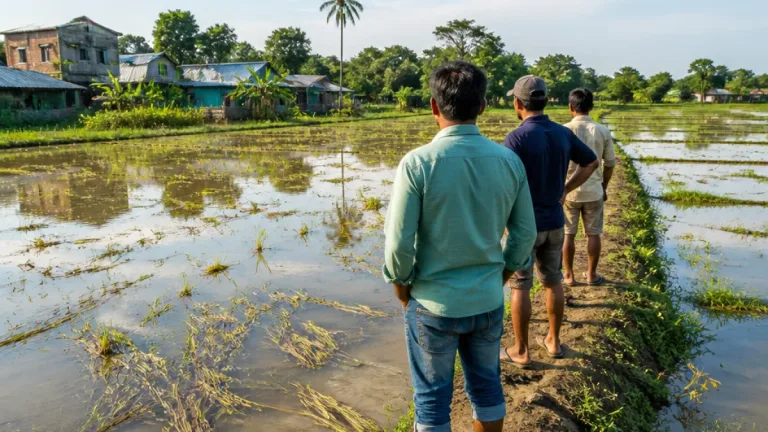 লক্ষ্মীপুরে ড্রেন না থাকায় লাহারকান্দির কৃষকেরা পানিবন্দি, ফসল নষ্টের আশঙ্কা