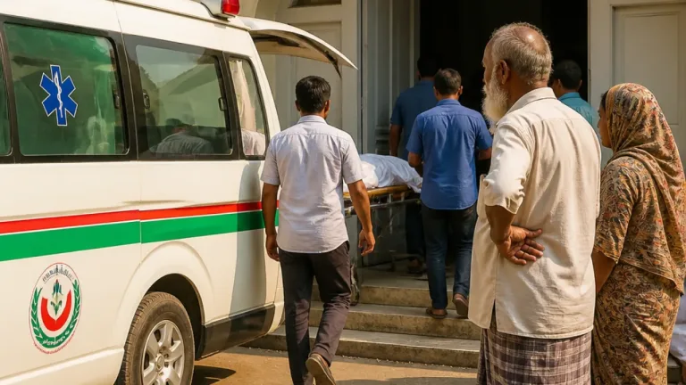 মাগুরা থেকে অ্যাম্বুলেন্সে এসে স্ট্রেচারে আদালতে আত্মসমর্পণ করলেন আসামি