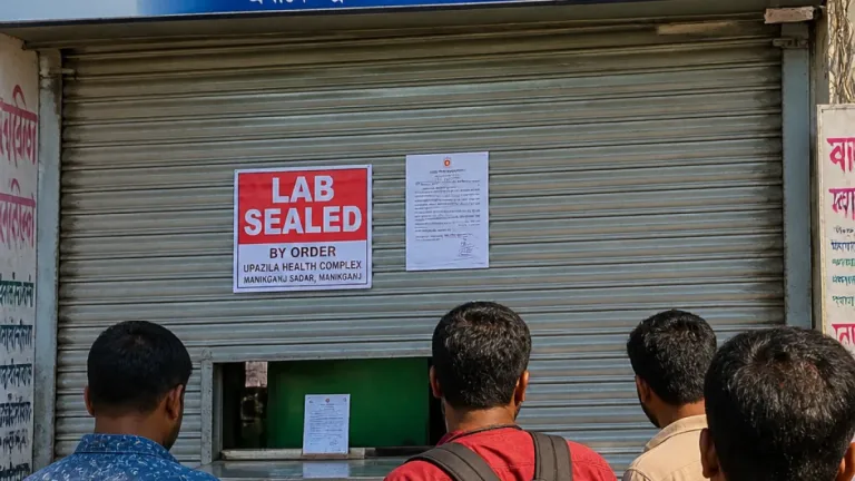 মানিকগঞ্জে চিকিৎসকের স্বাক্ষর জাল: ডায়াগনস্টিক সেন্টারকে জরিমানা ও ল্যাব সিল