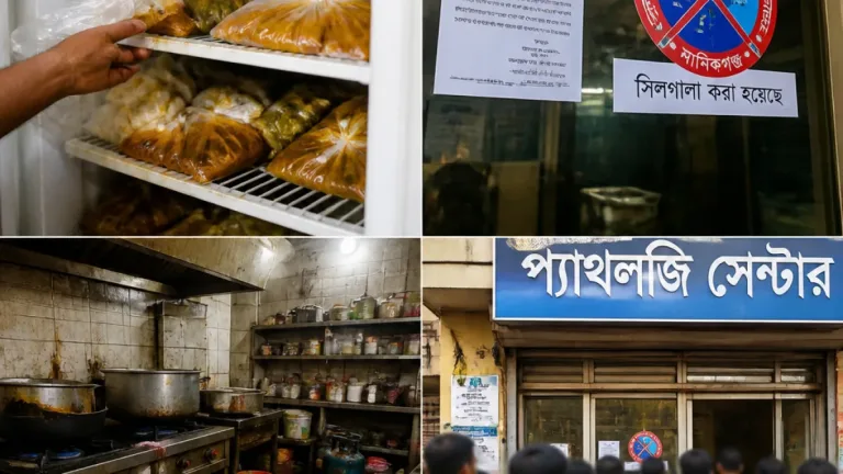 মানিকগঞ্জে হাসপাতাল ক্যান্টিনে ভেজাল মাছ, ক্লিনিকে জালিয়াতি—মোট ৬৭ হাজার টাকা জরিমানা