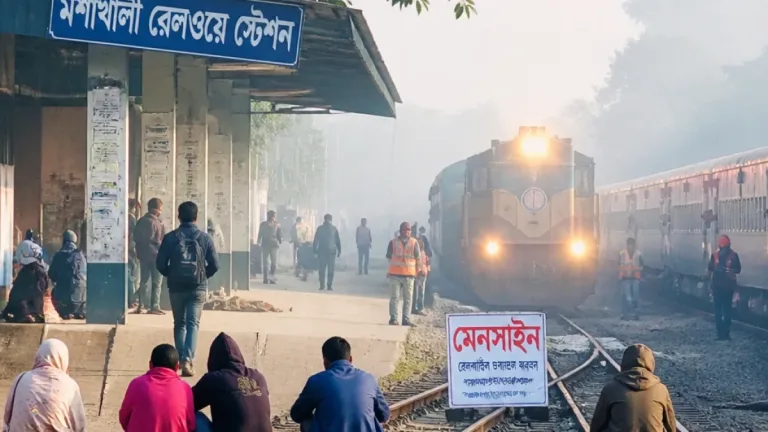মশাখালীবাসীর স্টেশনবিচার চাঞ্চল্য: এক ঘণ্টা বন্ধ থাকলো ঢাকা—ময়মনসিংহ ট্রেন চলাচল