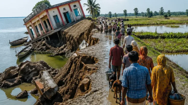 নদীভাঙনে বদলে যাচ্ছে পিরোজপুরের মানচিত্র; হাজারো পরিবার আশ্রয়ের খোঁজে