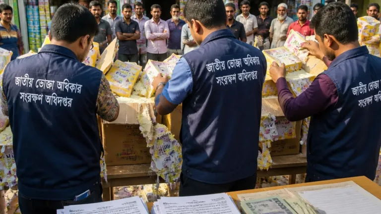 নড়াইলে তিন বেকারিকে ওজনে ঘাটতি ও রং মেশানোর অভিযোগে মোট <strong>১৪ হাজার</strong> টাকা জরিমানা