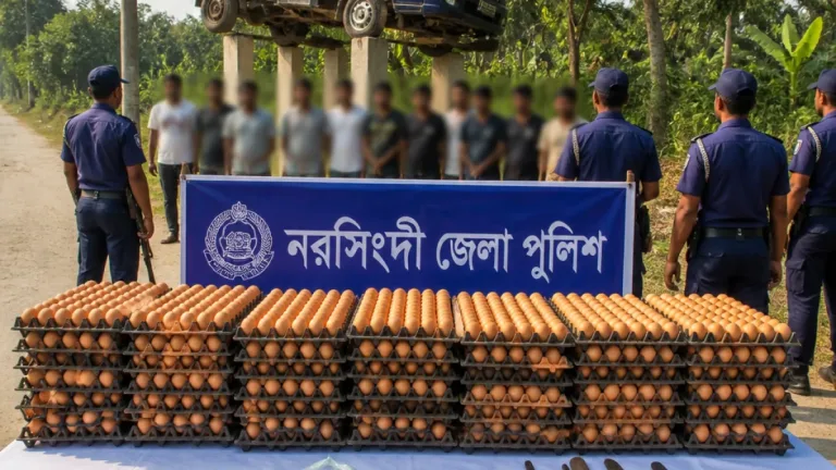 নরসিংদীতে ডিমবোঝাই পিকআপ ডাকাতি: আন্তঃজেলা দল থেকে ৫ জন গ্রেপ্তার