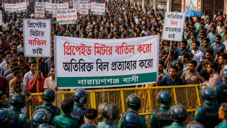 নারায়াণগঞ্জে প্রিপেইড মিটার বাতিল চান নাগরিকরা, কঠোর কর্মসূচির হুঁশিয়ারি