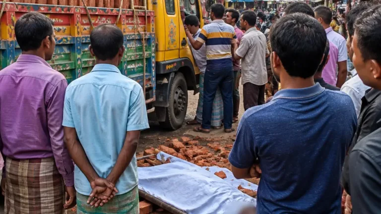 নেত্রকোনার আমতলা বাজারে ইটবোঝাই লড়ির ধাক্কায় ১৭ বছরের কিশোর নিহত