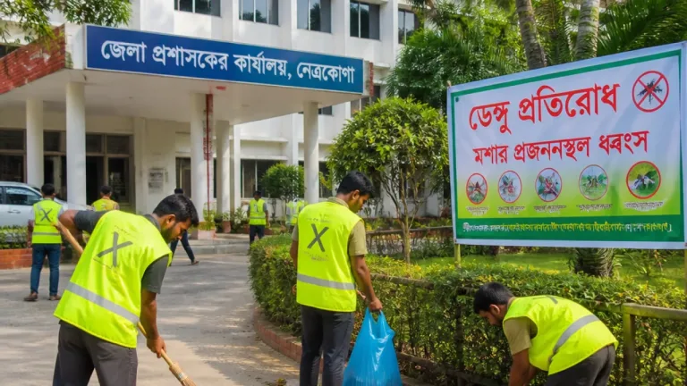 নেত্রকোণায় তিন মাসব্যাপী ডেঙ্গু প্রতিরোধ ও পরিচ্ছন্নতা অভিযান শুরু