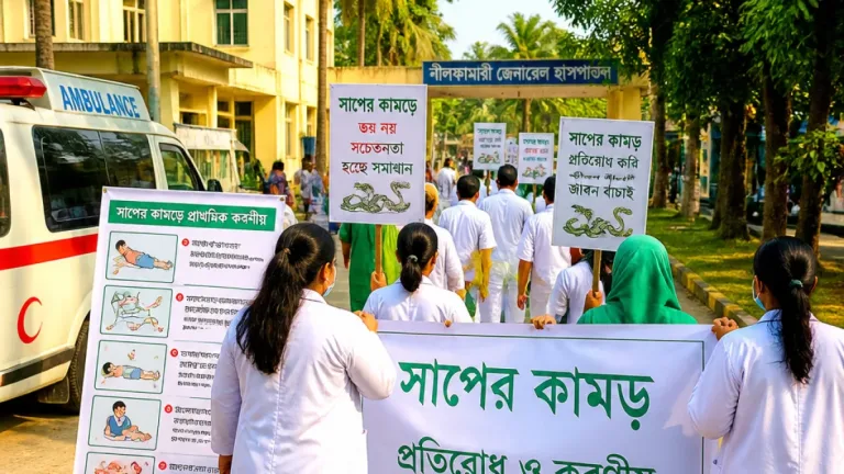 নীলফামারী: সর্পদংশন সচেতনতা দিবস—জেনারেল হাসপাতালে শোভাযাত্রা ও আলোচনা