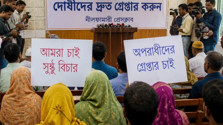 নীলফামারীতে যৌতুকের অভিযোগে গৃহবধূ নাছরিন নাহার হত্যা, পরিবারের দ্রুত গ্রেপ্তার ও নিরপেক্ষ তদন্ত দাবি