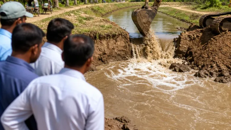 নোয়াখালীতে আলগির খালের 'রিকশাওয়ালার বাঁধ' কেটে খালের স্বাভাবিক প্রবাহ পুনঃপ্রতিষ্ঠা