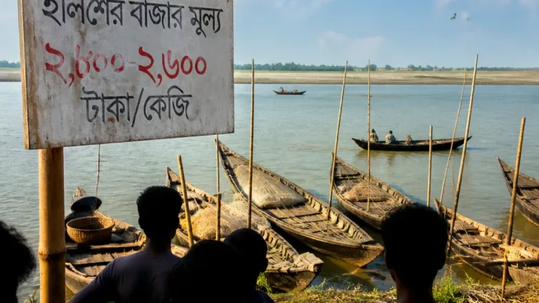 পাবনা বেড়ায় ইলিশের অতিধিক পতন: জেলেদের জীবিকা ও নদীর পরিস্থিতি উদ্বেগজনক