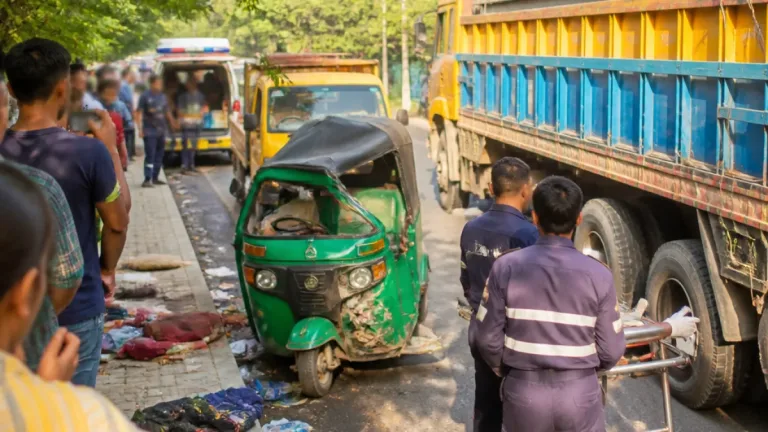 পাবনা সাঁথিয়ায় রাস্তায় পিকআপের ধাক্কায় অটোরিকশাচালকের মৃত্যু, আরও আহত ৫