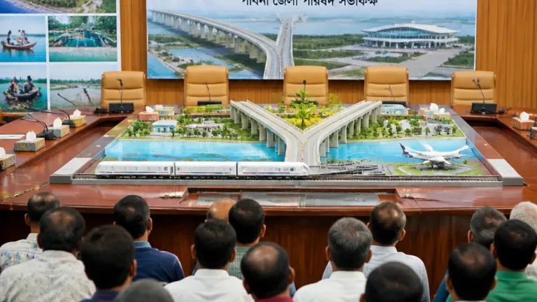 পাবনায় ওয়াই সিস্টেম ব্রিজের ঘোষণা, ট্রেন-বিমান চালুর প্রতিশ্রুতি দিলেন শিমুল বিশ্বাস