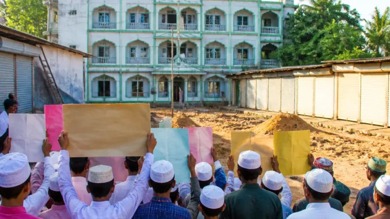 পঞ্চগড়ে মাদ্রাসার জমি দখলের অভিযোগে স্থানীয় বিএনপি নেতার বিরুদ্ধে বিক্ষোভ