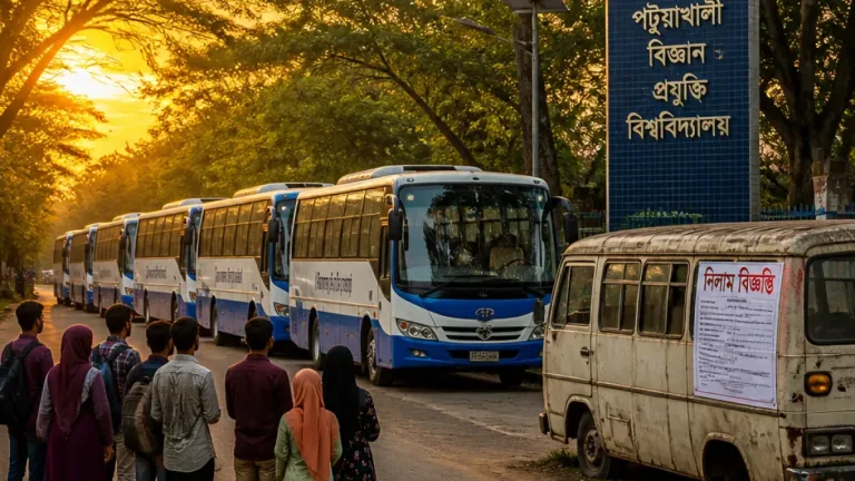 পটুয়াখালীতে পবিপ্রবির শিক্ষার্থীদের সুবিধার জন্য বিআরটিসি থেকে চারটি বাস ভাড়া নেওয়ার প্রস্তাব