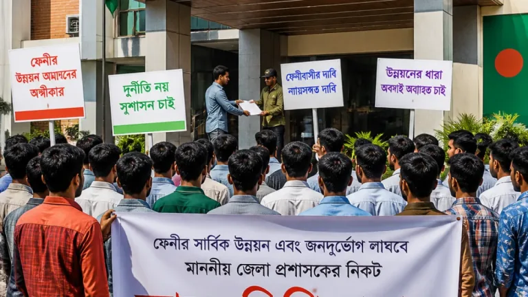 ফেনীতে নোয়াখালী বিভাগ বাস্তবায়নের দাবিতে জেলা প্রশাসকের কাছে স্মারকলিপি