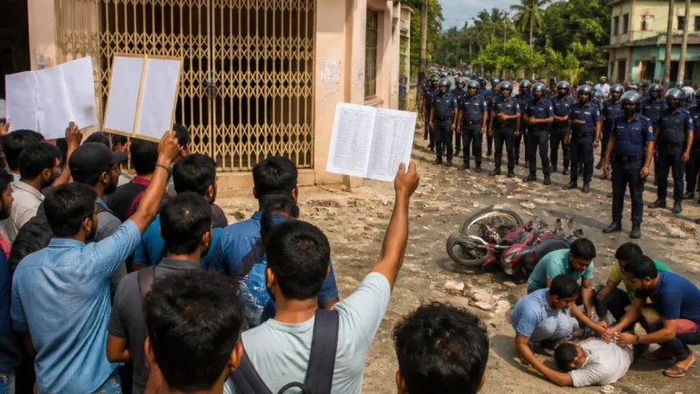 ফ্যামিলি কার্ড নিয়োগ ফলাফলকে কেন্দ্র করে নাটোরে বিক্ষোভ, ইউএনও কার্যালয় অবরুদ্ধ ও সাংবাদিক লাঞ্ছিতের অভিযোগ