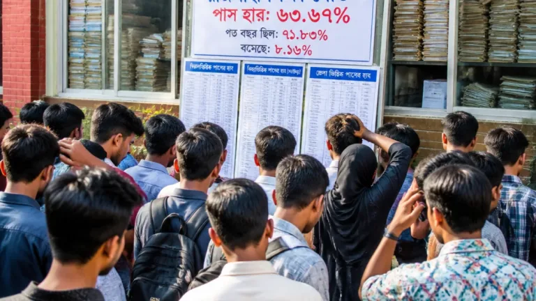 রাজশাহী শিক্ষা বোর্ডে এসএসসিতে পাসের হার সাত বছরে সর্বনিম্ন—শতভাগ পাস বিদ্যালয়ও কমেছে