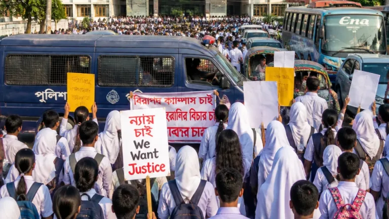 রংপুরে 'বর্ণবাদের' অভিযোগে শিক্ষার্থীরা স্মরণীয় বিক্ষোভ: এসপি কার্যালয় ঘেরাও