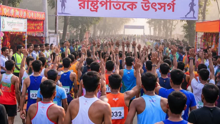 রাষ্ট্রপতিকে উৎসর্গ করে ঠাকুরগাঁওয়ে উৎসবমুখর ‘হাফ ম্যারাথন ২০২৬’