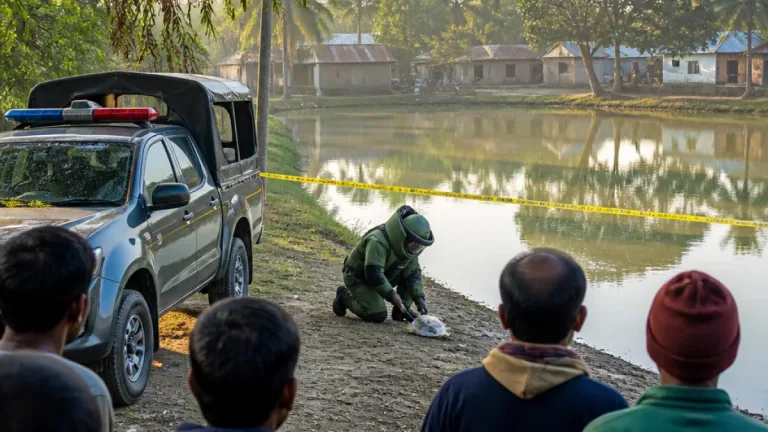 সৈয়দপুরে পুকুর থেকে উদ্ধার তাজা দ্বিতীয় বিশ্বযুদ্ধকালীন গ্রেনেড, র‌্যাব উদ্ধার ও নিষ্ক্রিয় করছে