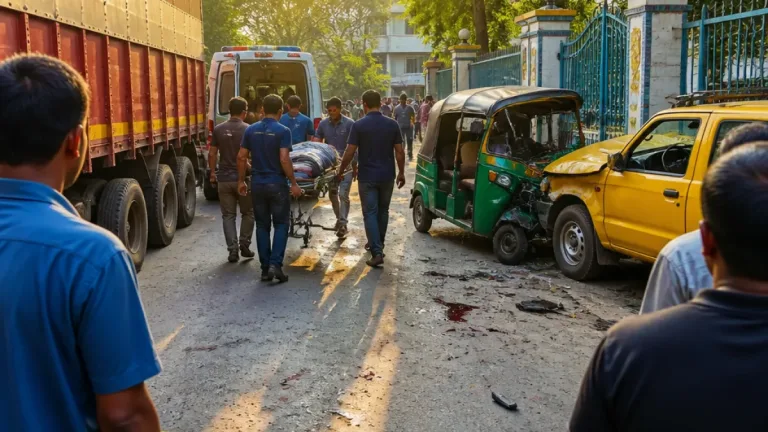 সাঁথিয়ায় পার্কিং লরীর পাশে সংঘর্ষে অটোরিকশাচালকের মৃত্যু, আহত অন্তত ৫