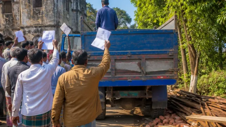 সরকারি রিকুইজিশন ট্রাক দিয়ে পরিত্যক্ত কারাগারের ইট-লোহার তোলা: এলাকাবাসীর ক্ষোভ