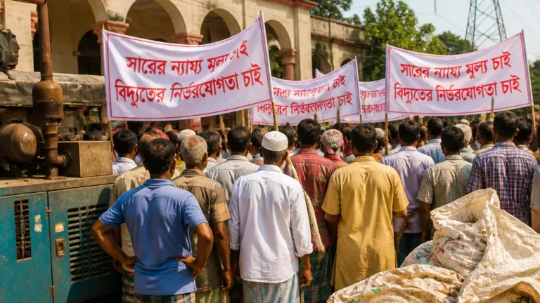 সারের কৃত্রিম মূল্য ও বিদ্যুৎঝটে উত্তপ্ত রংপুরে কৃষকের প্রতিবাদ মিছিল
